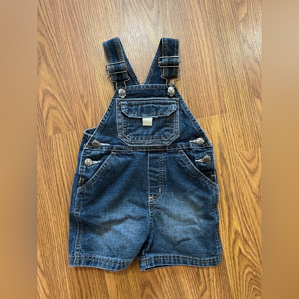 Chams boys 12 months denim overall shorts, vintage Y2K, blue
